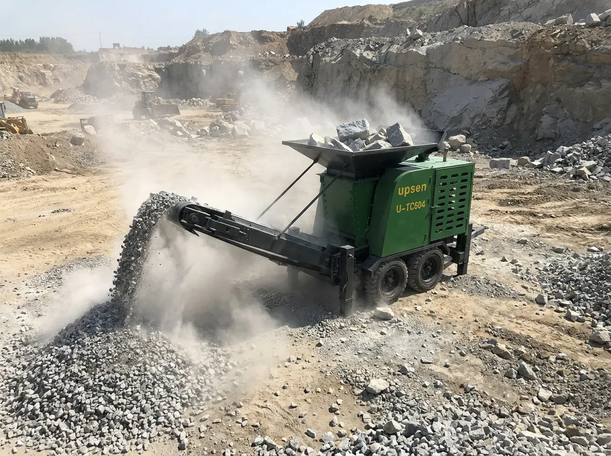 UPSEN UTC604 towable trailer jaw crusher